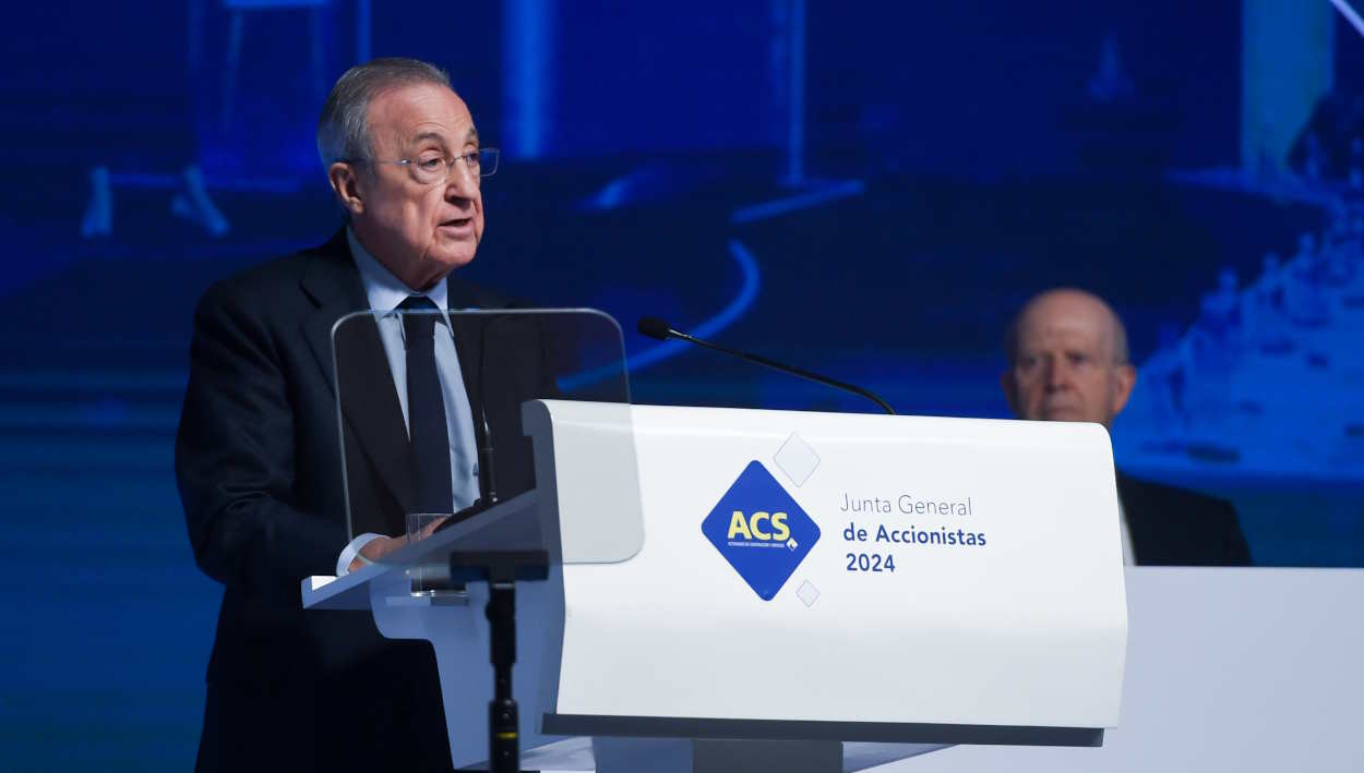 Florentino Pérez, presidente de ACS, en la junta general de accionistas de 2024