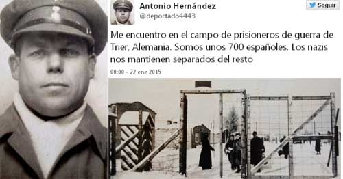 Antonio Hernández (@deportado4443), el preso que 'tuiteó en directo' la tragedia de los campos de exterminio