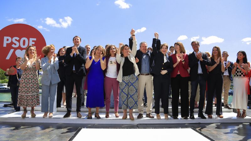 Presentación de la candidatura del PSOE a las elecciones europeas. Asisten Teresa Ribera, María Jesús Montero y Juan Espadas. 