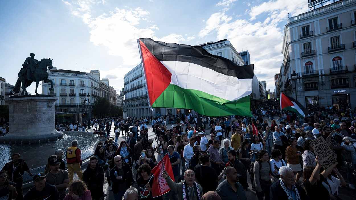 Movilización en España en apoyo a Palestina, a 18 de mayo en Madrid. EP