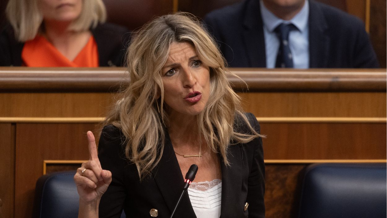 La ministra de Trabajo y vicepresidenta segunda del Gobierno, Yolanda Díaz, en el Congreso de los Diputados. EP.