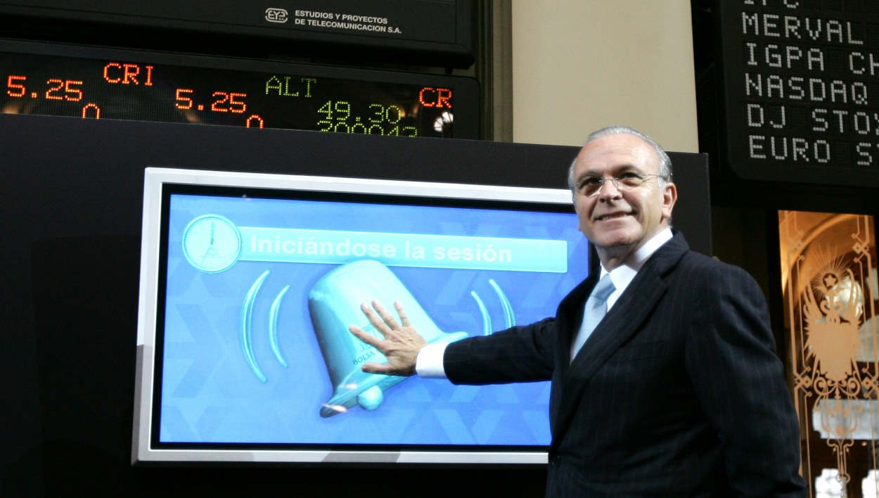 Isidro Fainé, presidente de CriteriaCaixa, en el momento de salida a bolsa del grupo inversor. EP