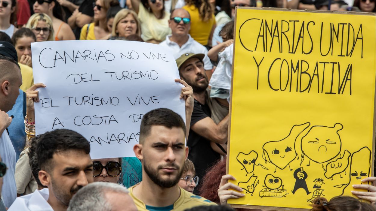 Manifestaciones contra el turismo masivo en Canarias. EP.