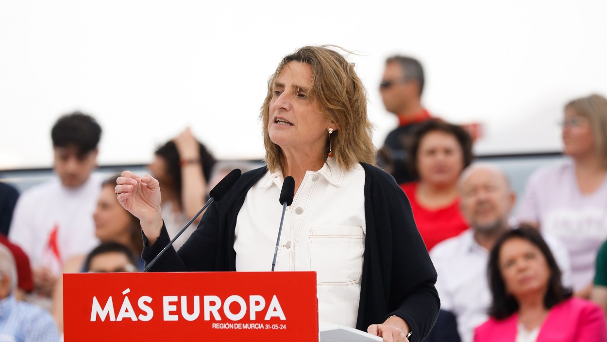 La candidata del PSOE a las elecciones europeas, vicepresidenta tercera y ministra de Transición Ecológica, Teresa Ribera. EP