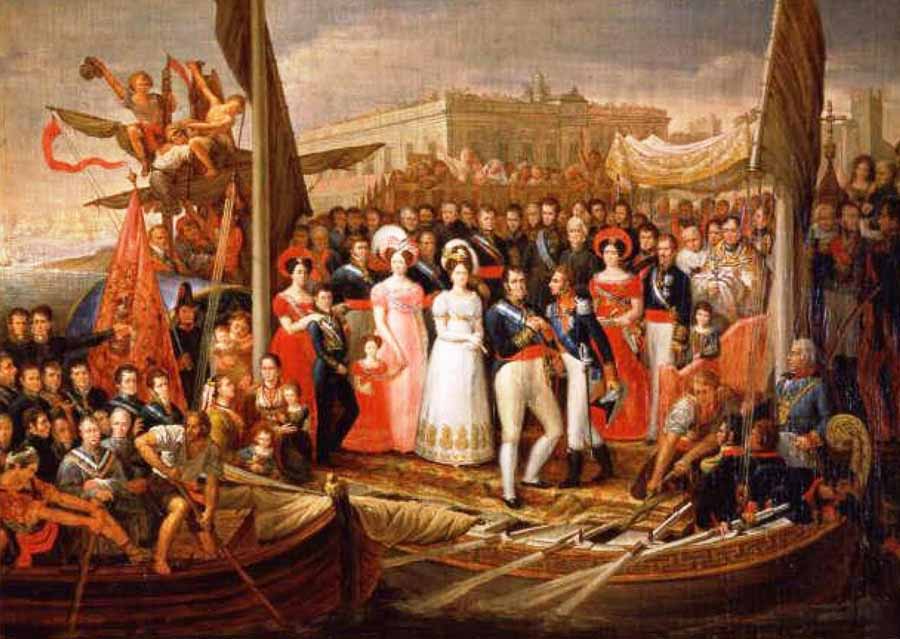 Fernando VII recibe en Cádiz a los Cien Mil hijos de San Luis, en el cuadro de José Aparicio Inglada (1827)
