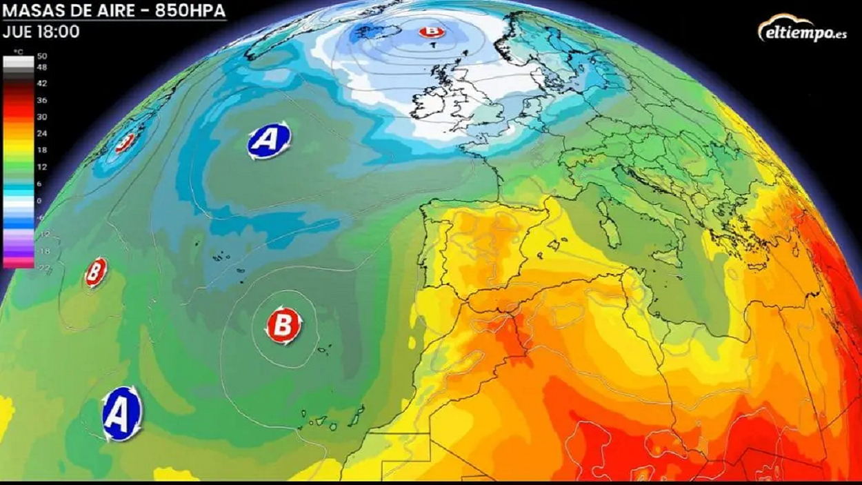 Masas de aire para esta semana. ElTiempo.es