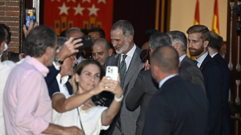 El Rey Felipe IV sale de la plaza de toros de las Ventas donde ha asistido a la corrida de la prensa, a 5 de junio de 2024, en Madrid (España)  Firma: Francisco Guerra / Europa Press