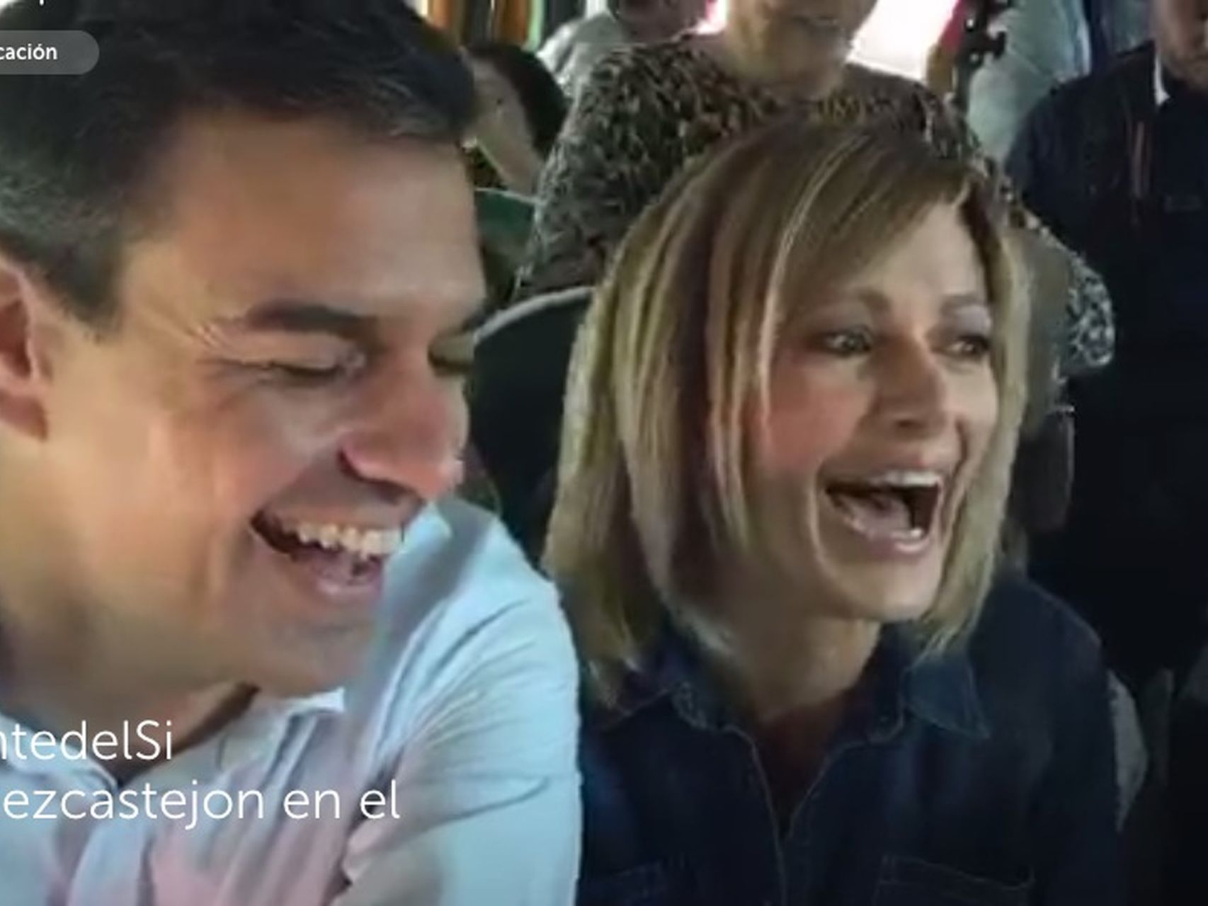 Pedro Sánchez y Susana Griso en un vídeo del Periscope del PSOE