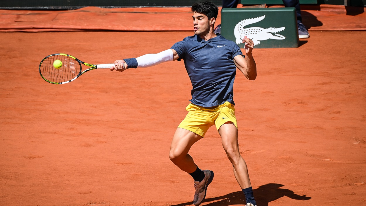 Carlos Alcaraz, durante la final de Roland Garros. EP.
