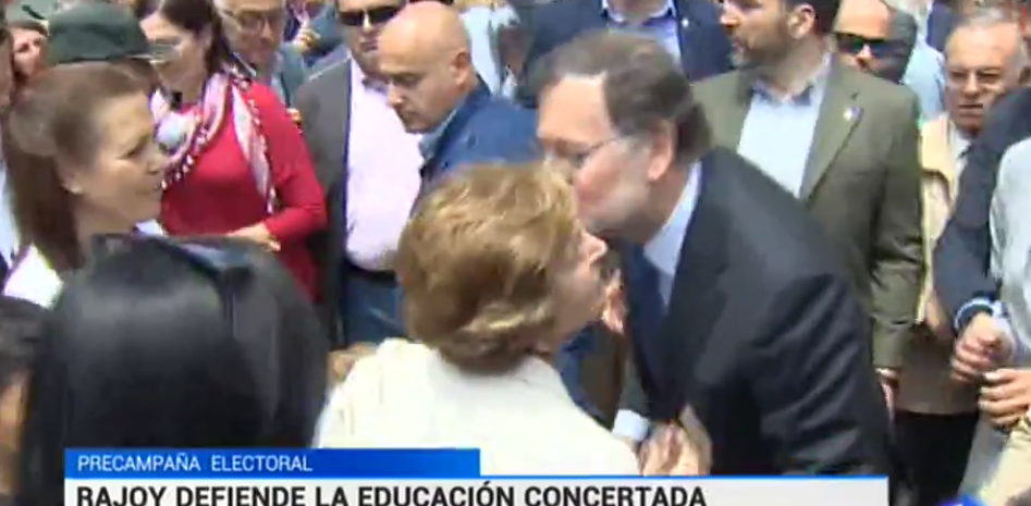 Rajoy en Valencia, según TVE. Captura Telediario 21 horas