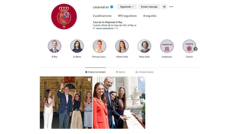 Captura del Instagram de la Casa Real