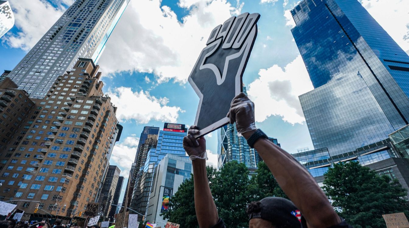 Imagen de archivo de una manifestación en Nueva York contra el racismo (EP)