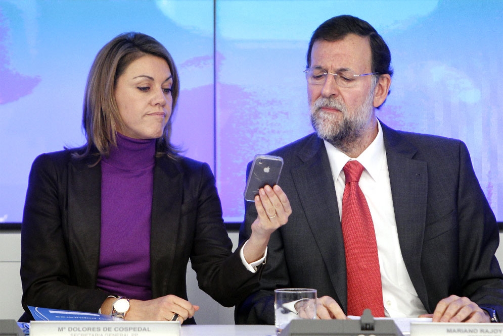 María Dolores de Cospedal junto a Mariano Rajoy.