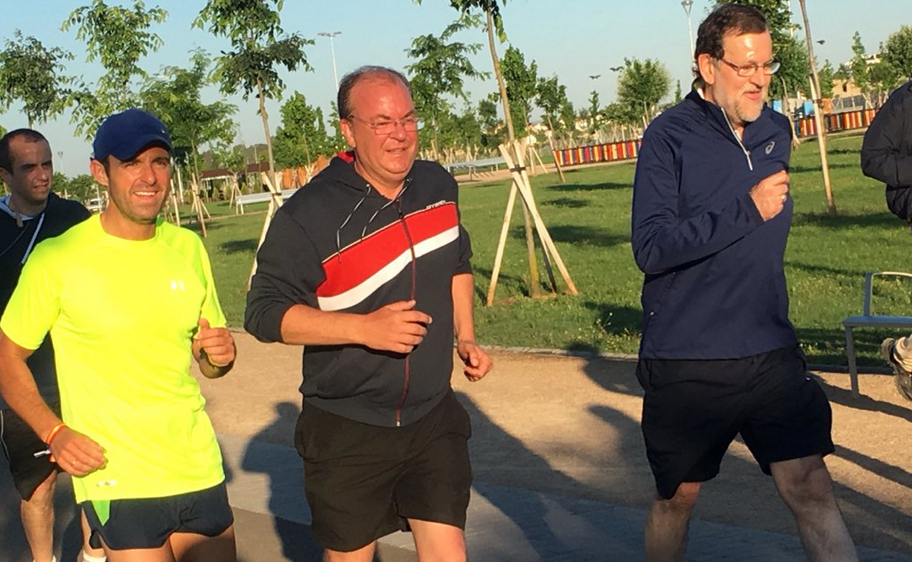 Parejo, Monago y Rajoy... grandes deportistas. Foto Twitter @JuanParejoFdez