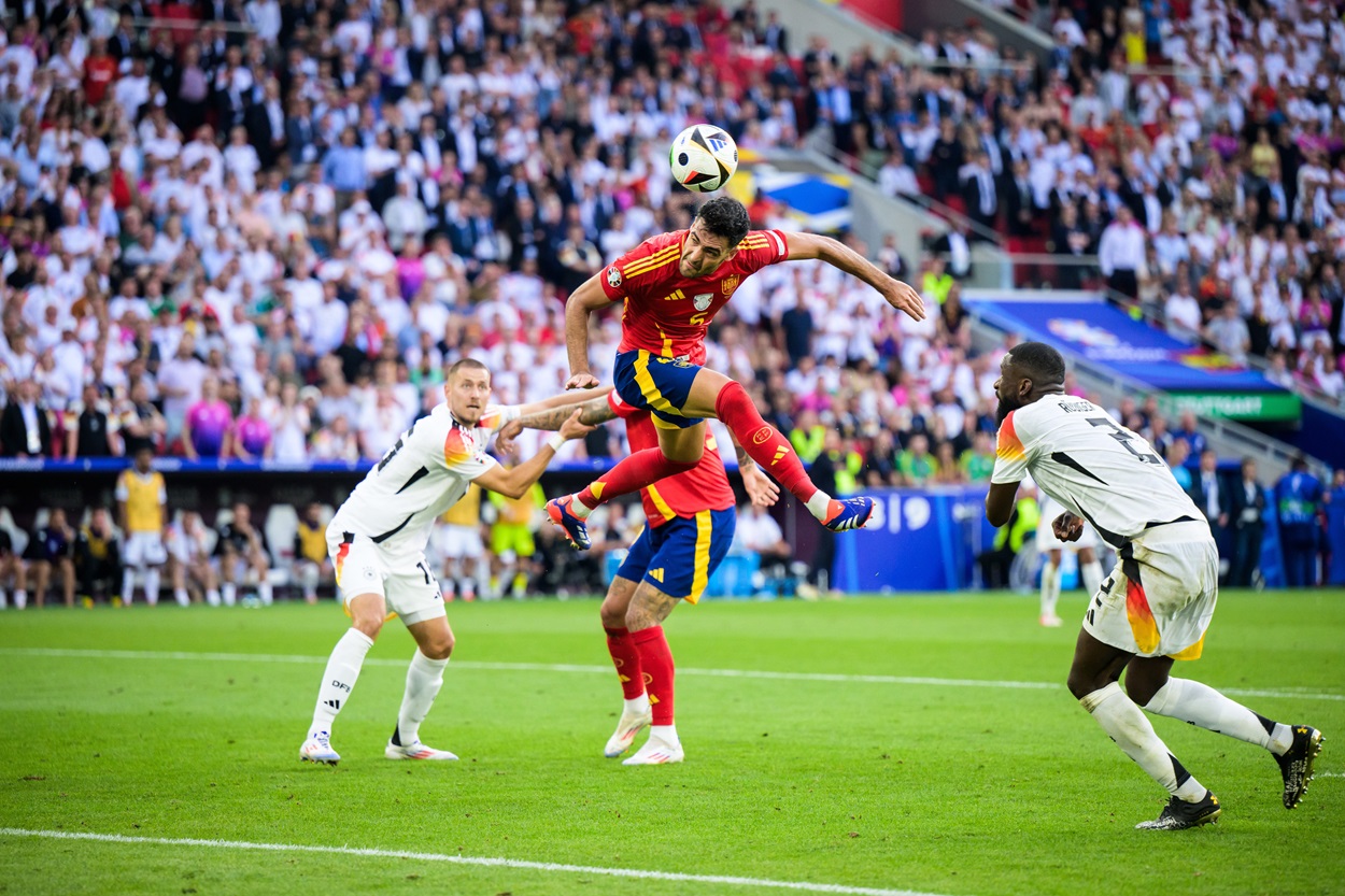 Mikel Merino en el momento del definitivo 2-1 para España ante Alemania. EP.