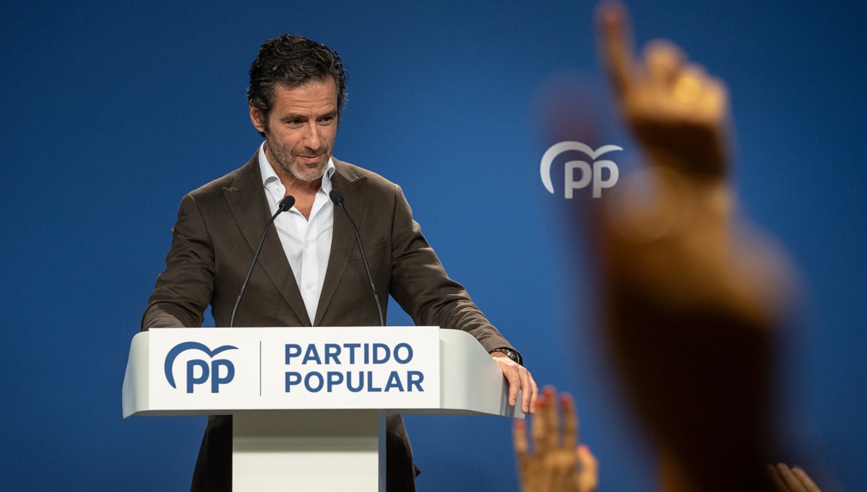 El portavoz del PP, Borja Sémper, durante una rueda de prensa posterior a la reunión del Comité de Dirección del PP, en la sede del PP. EP.