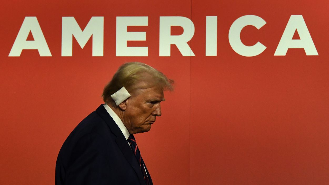 El expresidente Donald Trump, en el Fiserv Forum in Milwaukee durante la convención del Partido Republicano. EP. 