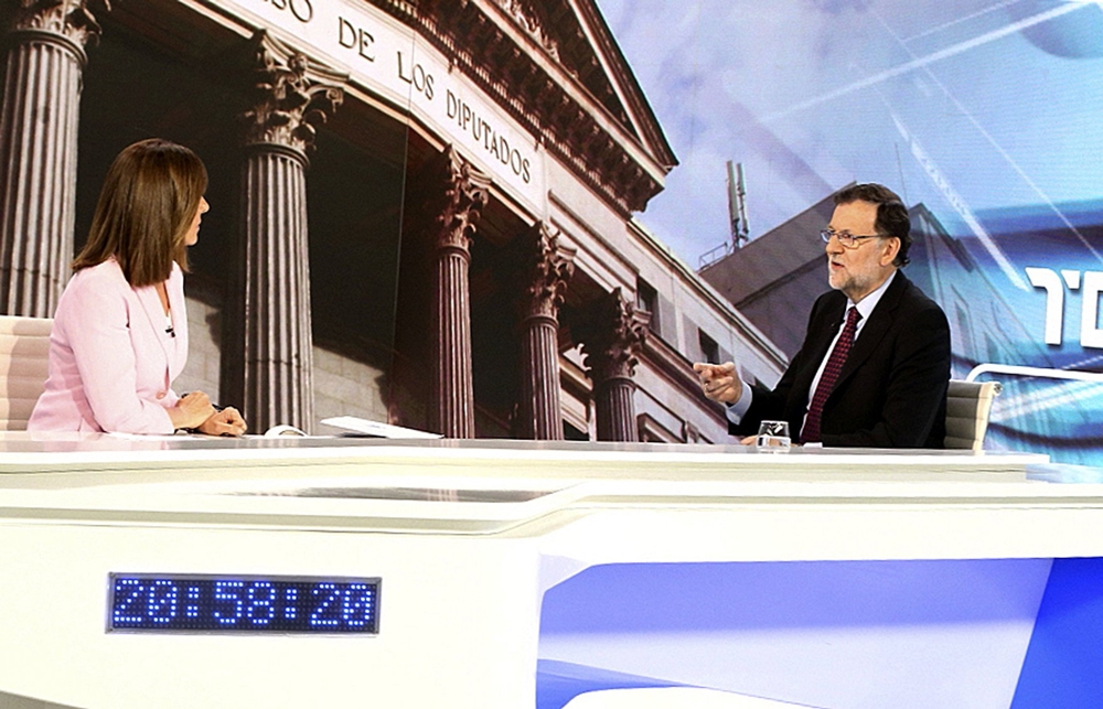 Momento de la entrevista de Rajoy en el TD2 de TVE. 