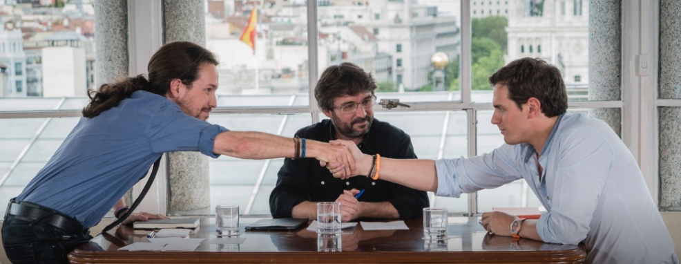 Pablo Iglesias y Albert Rivera debaten en 'Salvados'. 