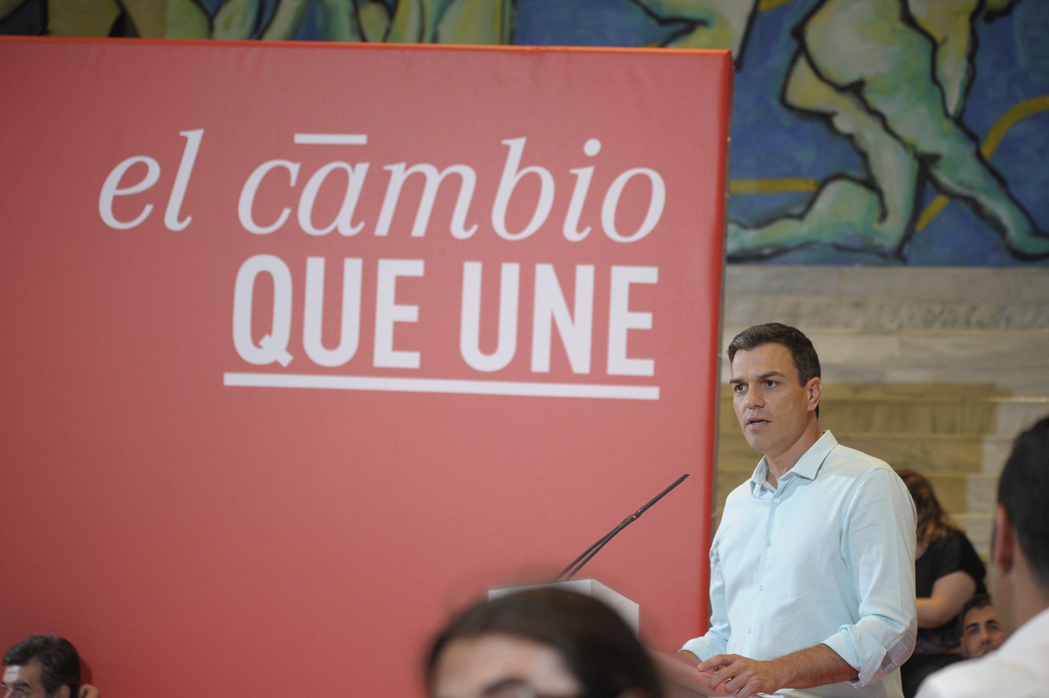 Pedro Sánchez durante un acto de campaña