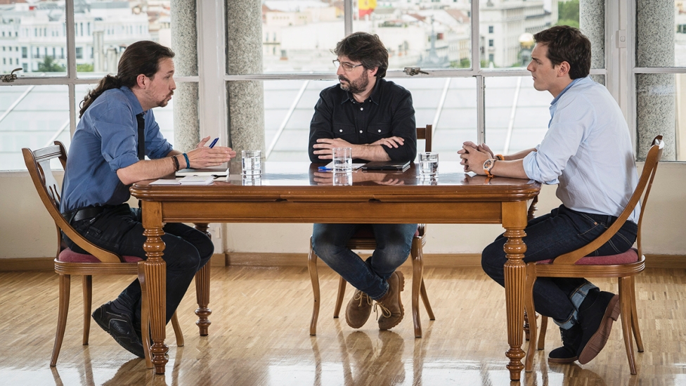 Debate entre Pablo Iglesias y Albert Rivera con Jordi Évole
