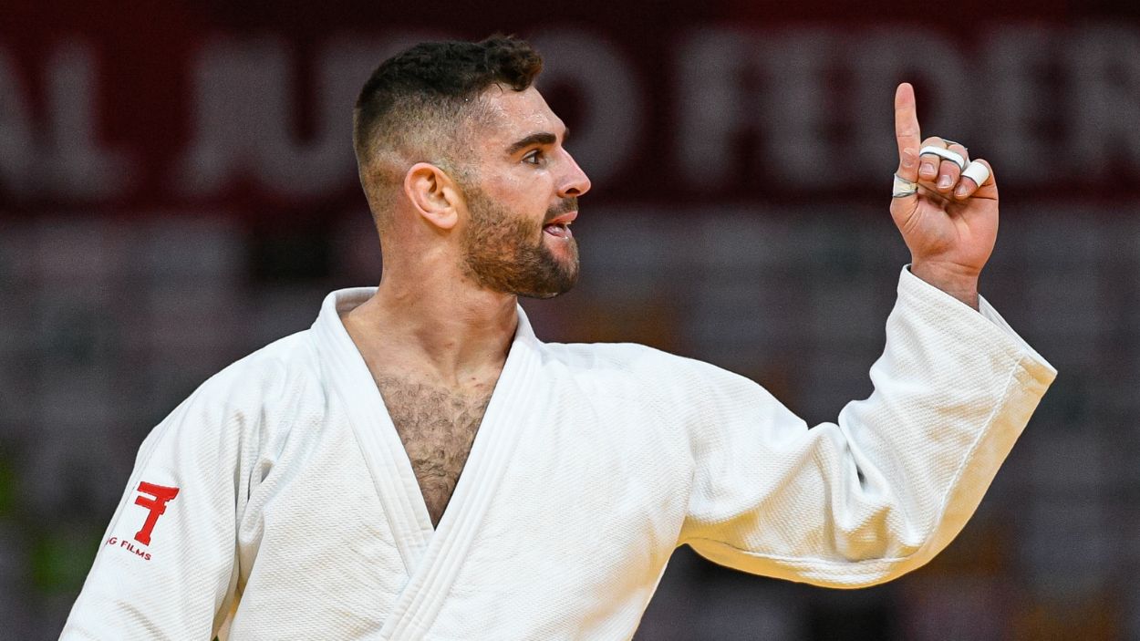 Peter Paltchik, el abanderado israelí en los Juegos Olímpicos, durante el París Grand Slam de 2022. EP. 