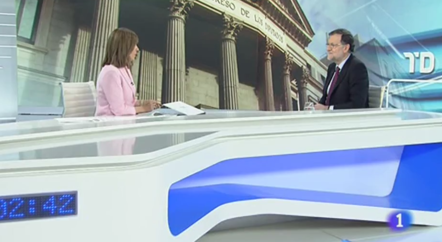 Blanco entrevista a Rajoy el pasado viernes 3... El presidente había impuesto esta fecha para estar en Tele 5 el último día de precampaña