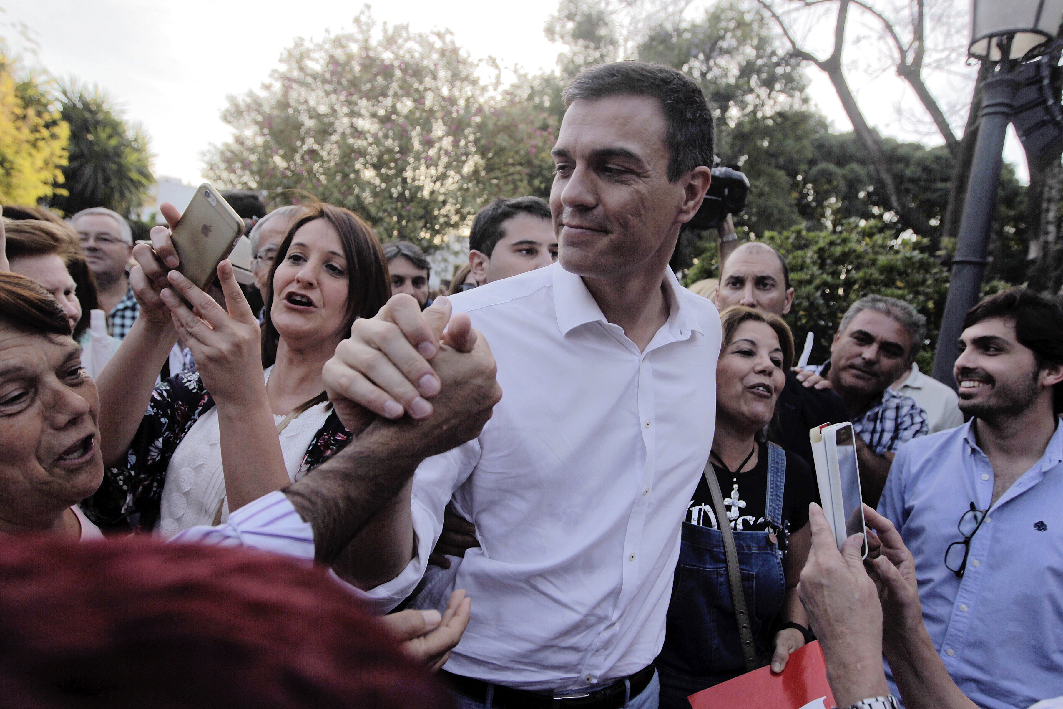 Pedro Sánchez en un acto de la campaña electoral del pasado junio. 