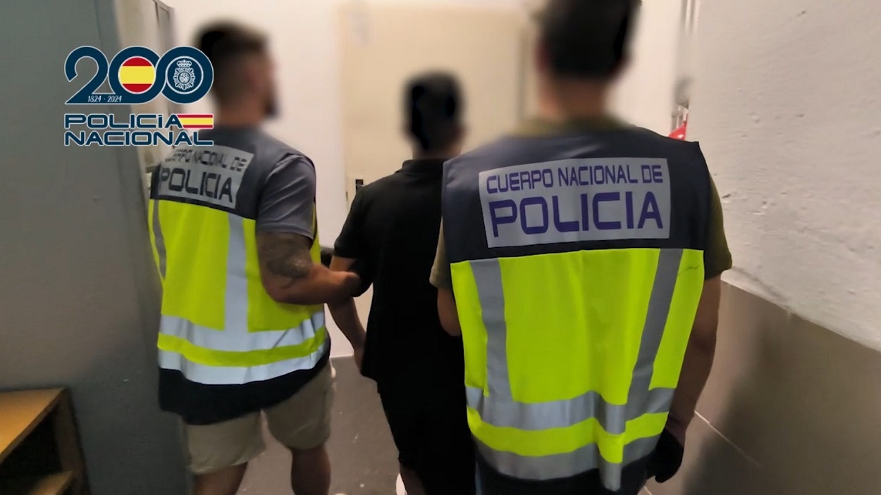 Policía Nacional con un detenido. EP