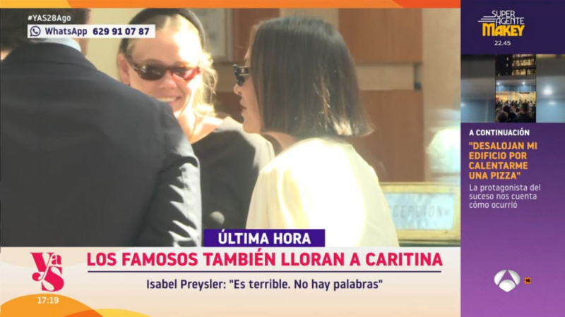 Tamara Falcó, en el velatorio de Caritina Goyanes. Atresmedia Televisión Tamara Falcó, en el velatorio de Caritina Goyanes. Atresmedia Televisión