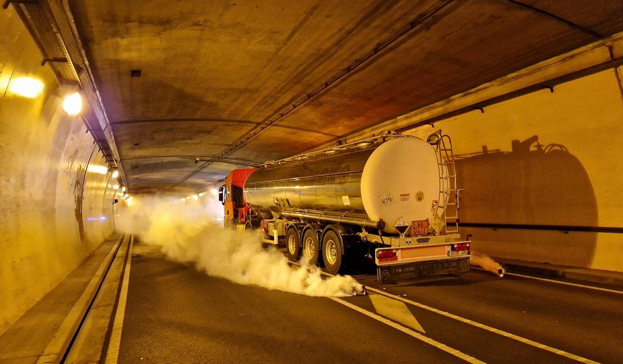 Simulacro en el túnel de Somport. EP