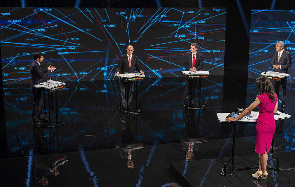 Jordi Sevilla, en el debate en la Sexta con el resto de cabezas de equipos económicos electorales