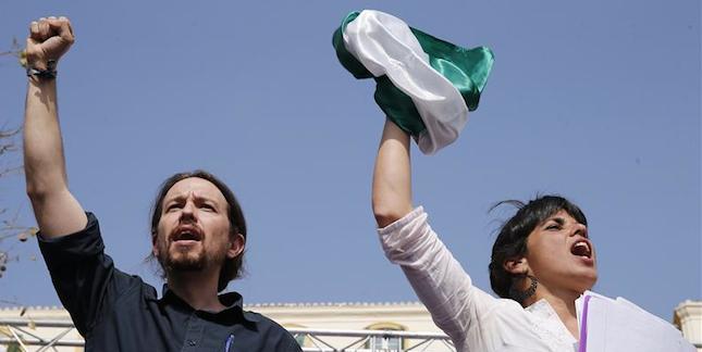 Teresa Rodríguez y Pablo Iglesias. 