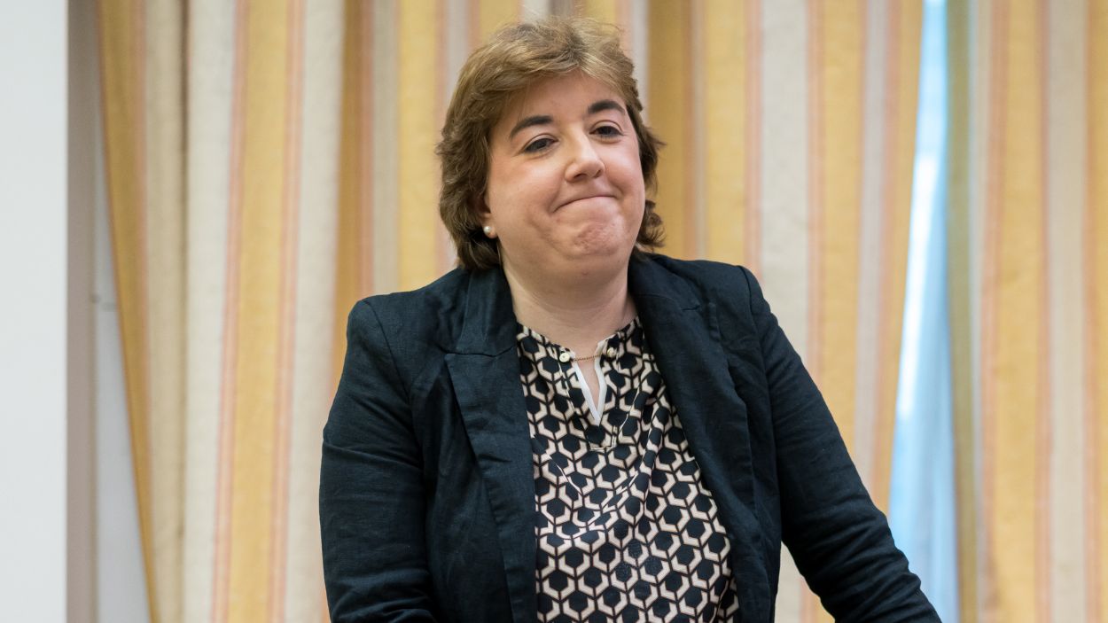 Concepción Cascajosa, presidenta interina de RTVE, en el Senado. EP