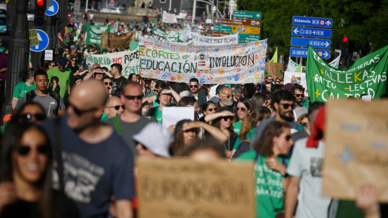 Movilización de la Marea Verde contra las medidas del Gobierno de Ayuso en Madrid. EP.