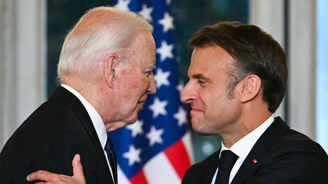 Joe Biden, presidente de EE.UU y Emmanuel Macron, presidente de Francia. EP