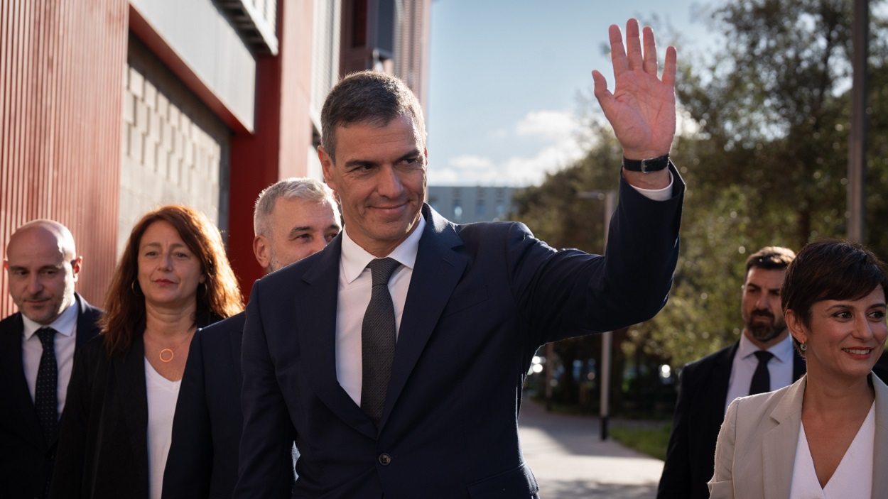El presidente del Gobierno, Pedro Sánchez, visita una promoción de vivienda pública de alquiler asequible. EP.