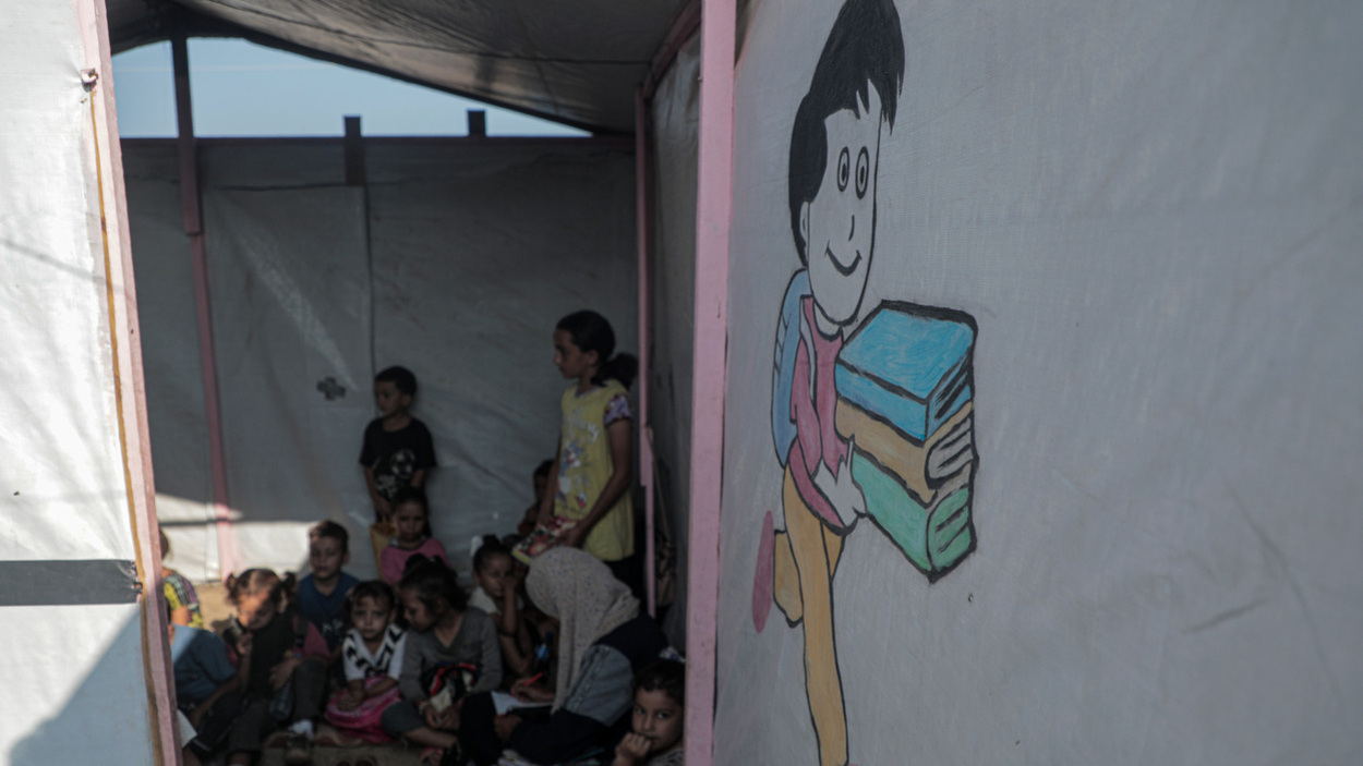 Imagen de archivo de una escuela en Deir al Balá, en la Franja de Gaza. EP