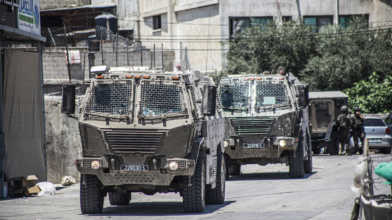 Vehículos militares israelíes en Nablus (Cisjordania). EP