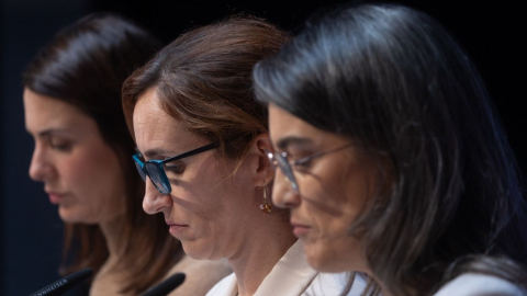 Las coportavoces de Más Madrid Rita Maestre, Mónica García y Manuela Bergerot,han comparecido en rueda de prensa tras varios días de silencio en Más Madrid.