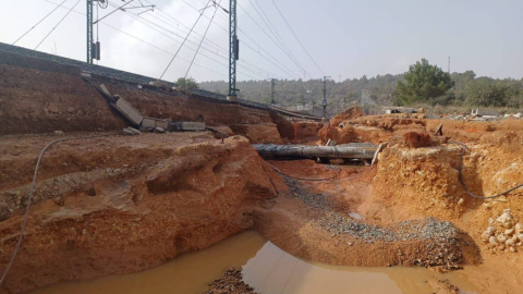 Fotografía de los efectos de la DANA en la red ferroviaria