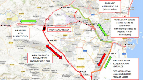 Mapa de reestructuración de carreteras