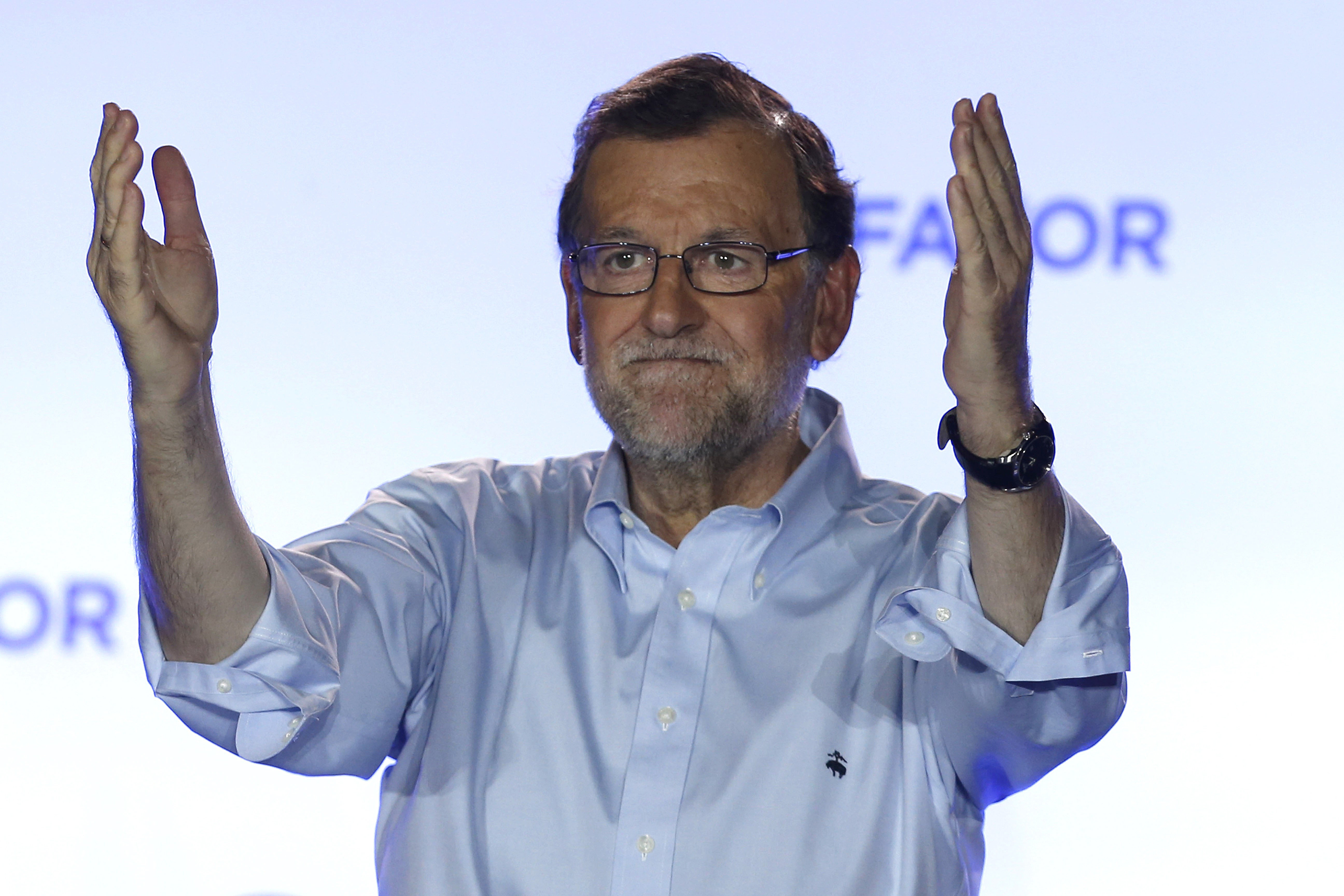 El presidente del Gobierno en funciones y líder del PP, Mariano Rajoy, tras conocer los resultados de las elecciones generales del 26J.