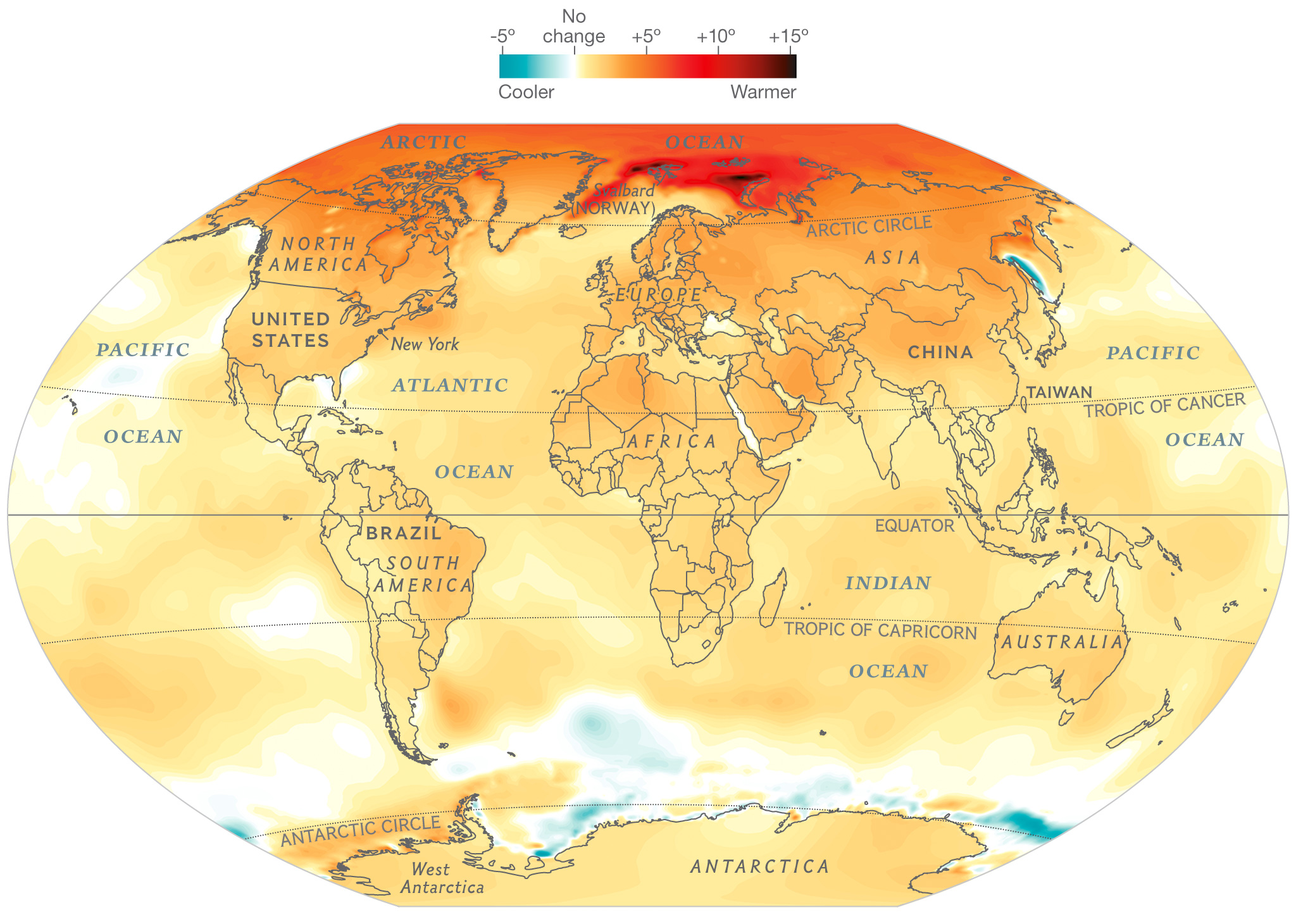 Mapa del calentamiento global