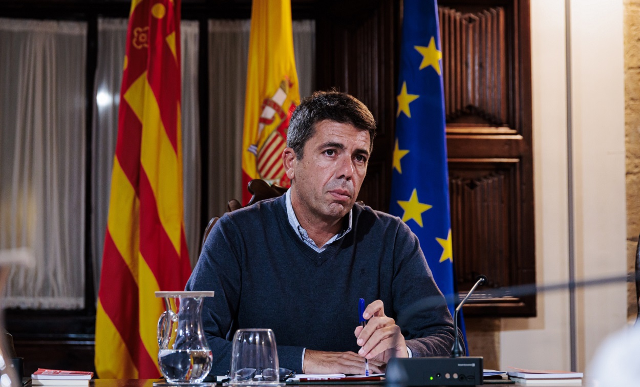 Carlos Mazón en la reunión extraordinaria en el Consell. EP