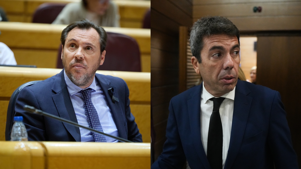 Óscar Puente y el president de la Generalitat Valenciana, Carlos Mazón. EP