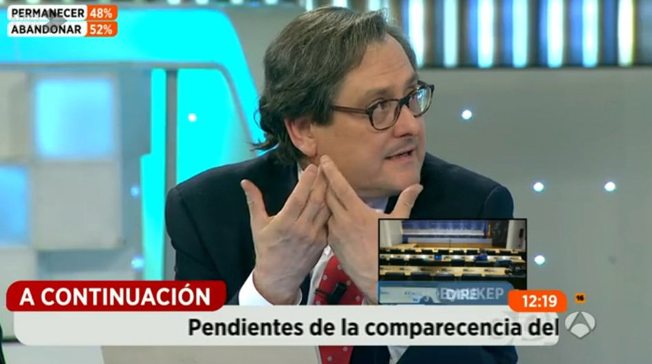 Francisco Marhuenda durante una de sus intervenciones en 'Espejo Público', de Antena 3