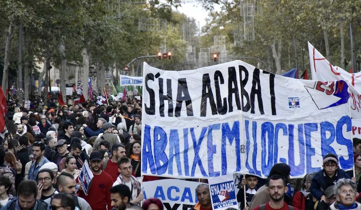 Manifestación en Barcelona por el derecho a la vivienda. EP