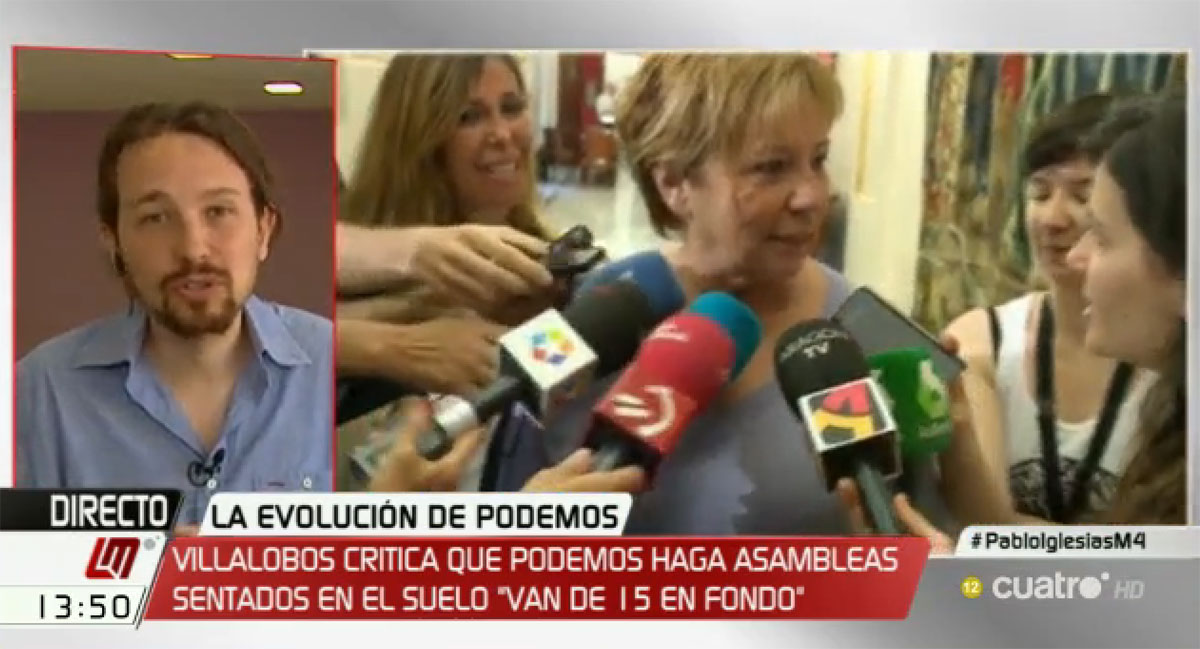 Pablo Iglesias respondiendo a Celia Villalobos en Cuatro