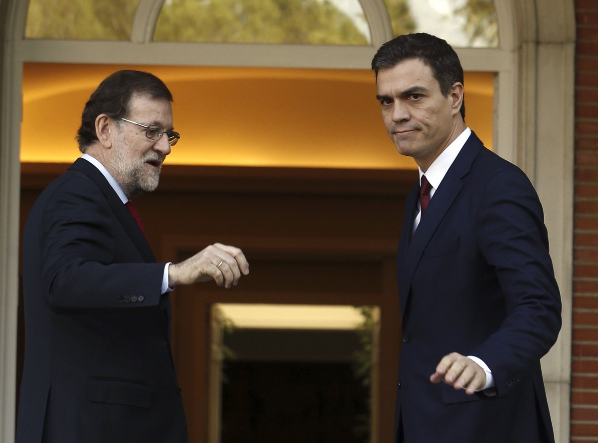 Mariano Rajoy y Pedro Sanchez en La Moncloa. 